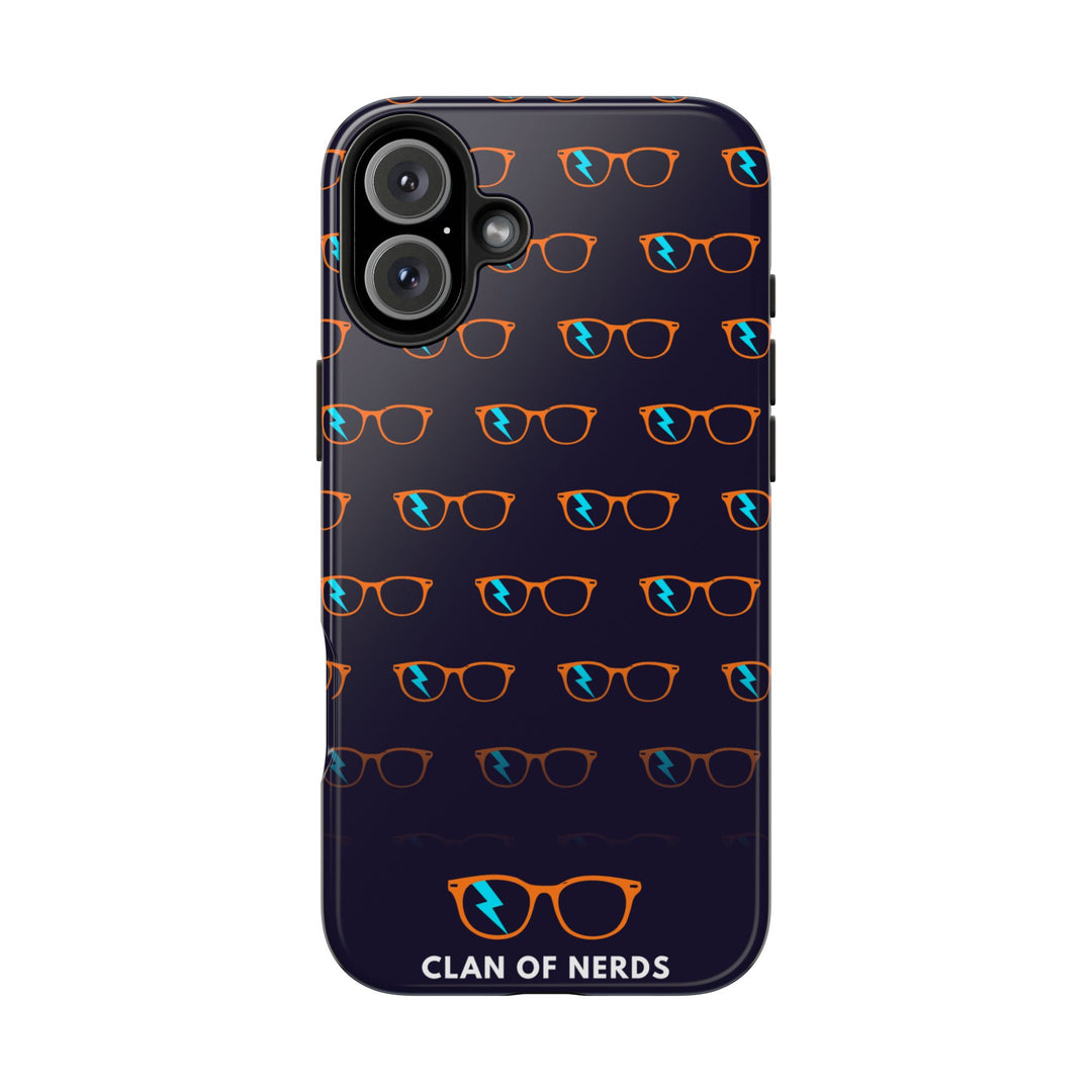Orange/Cyan Glasses Pattern Tough Phone Case by Clan of Nerds