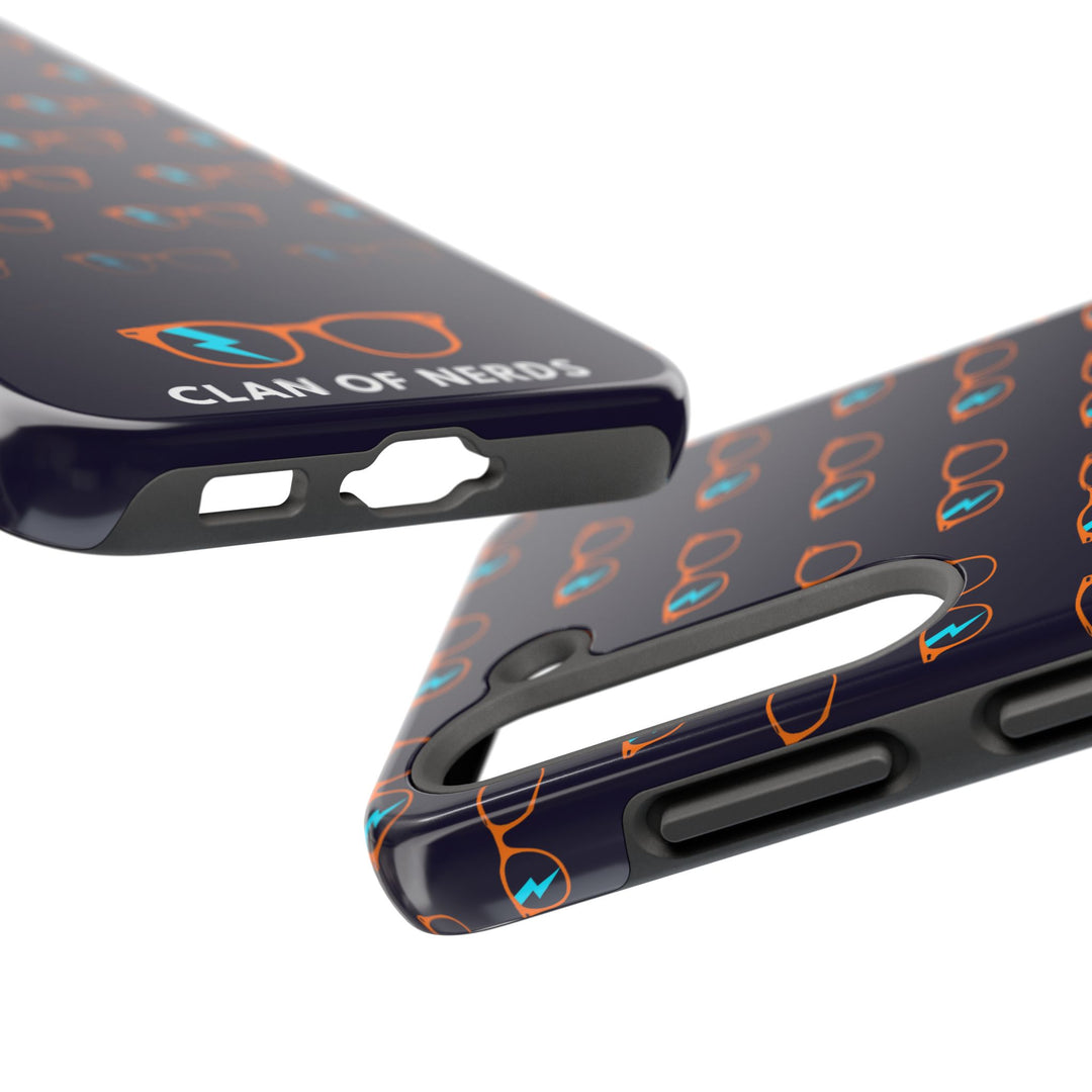 Orange/Cyan Glasses Pattern Tough Phone Case by Clan of Nerds