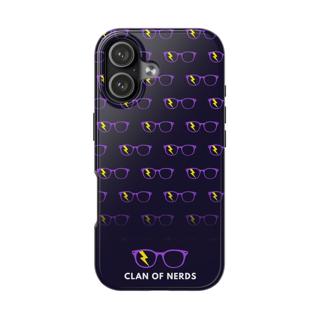 Purple/Yellow Glasses Pattern Tough Phone Case by Clan of Nerds