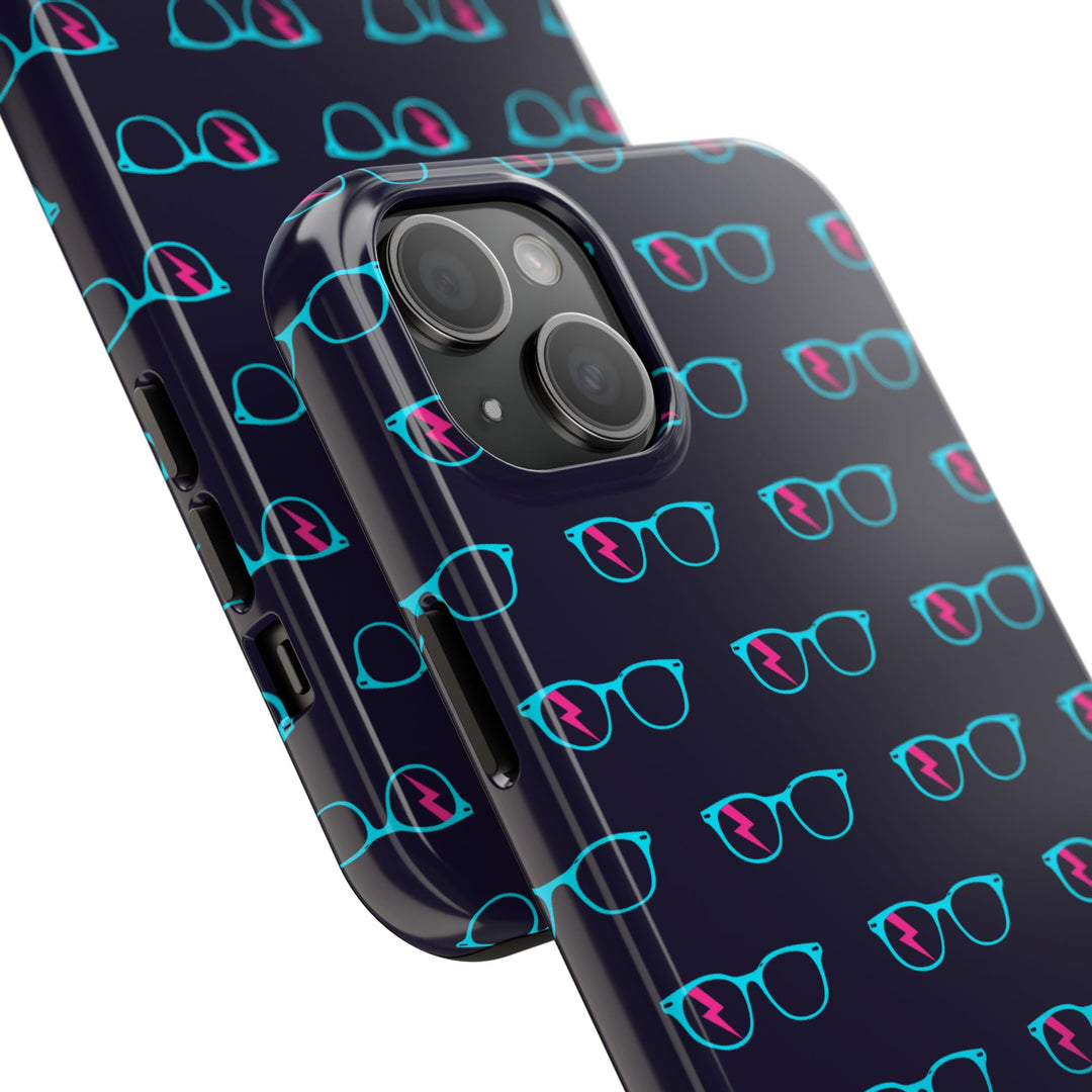 Cyan/Pink Glasses Pattern Tough Phone Case by Clan of Nerds