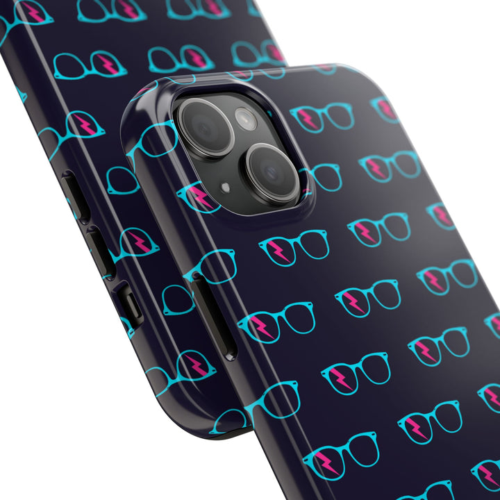 Cyan/Pink Glasses Pattern Tough Phone Case by Clan of Nerds