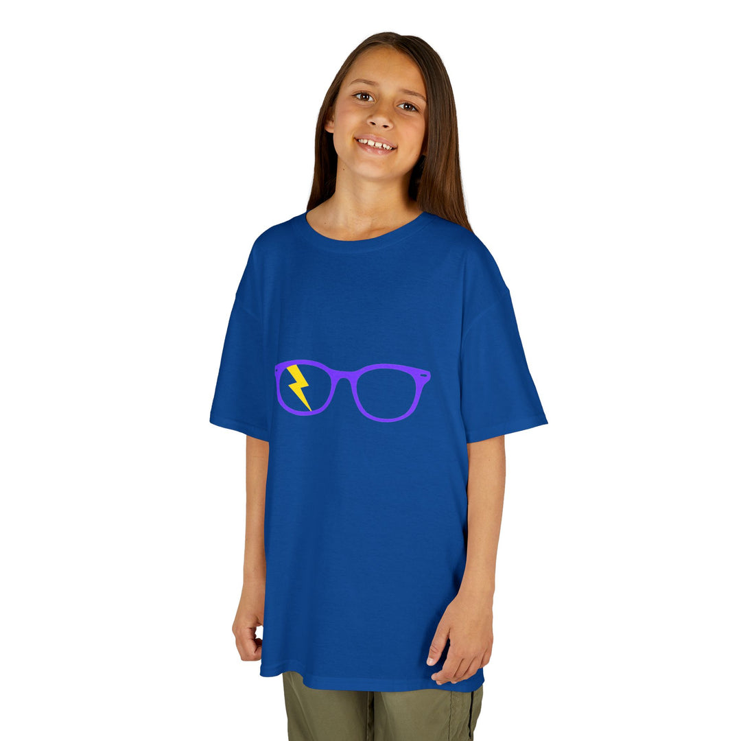 Purple/Yellow Glasses Kids Tee by Clan of Nerds