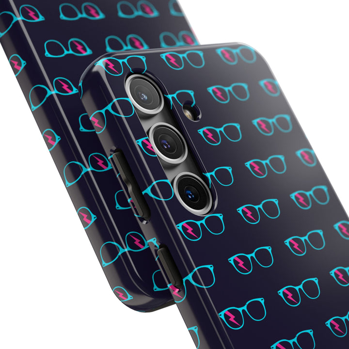 Cyan/Pink Glasses Pattern Tough Phone Case by Clan of Nerds