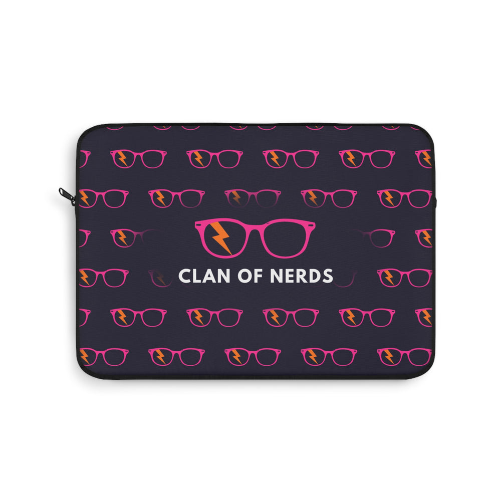 Pink/Orange Glasses Pattern Laptop Sleeve by Clan of Nerds