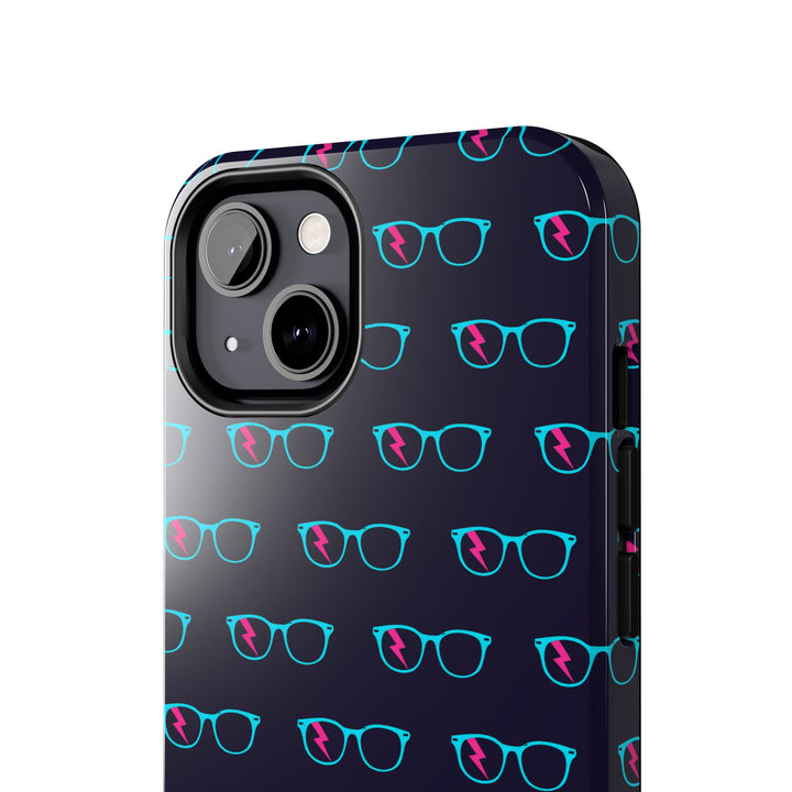 Cyan/Pink Glasses Pattern Tough Phone Case by Clan of Nerds