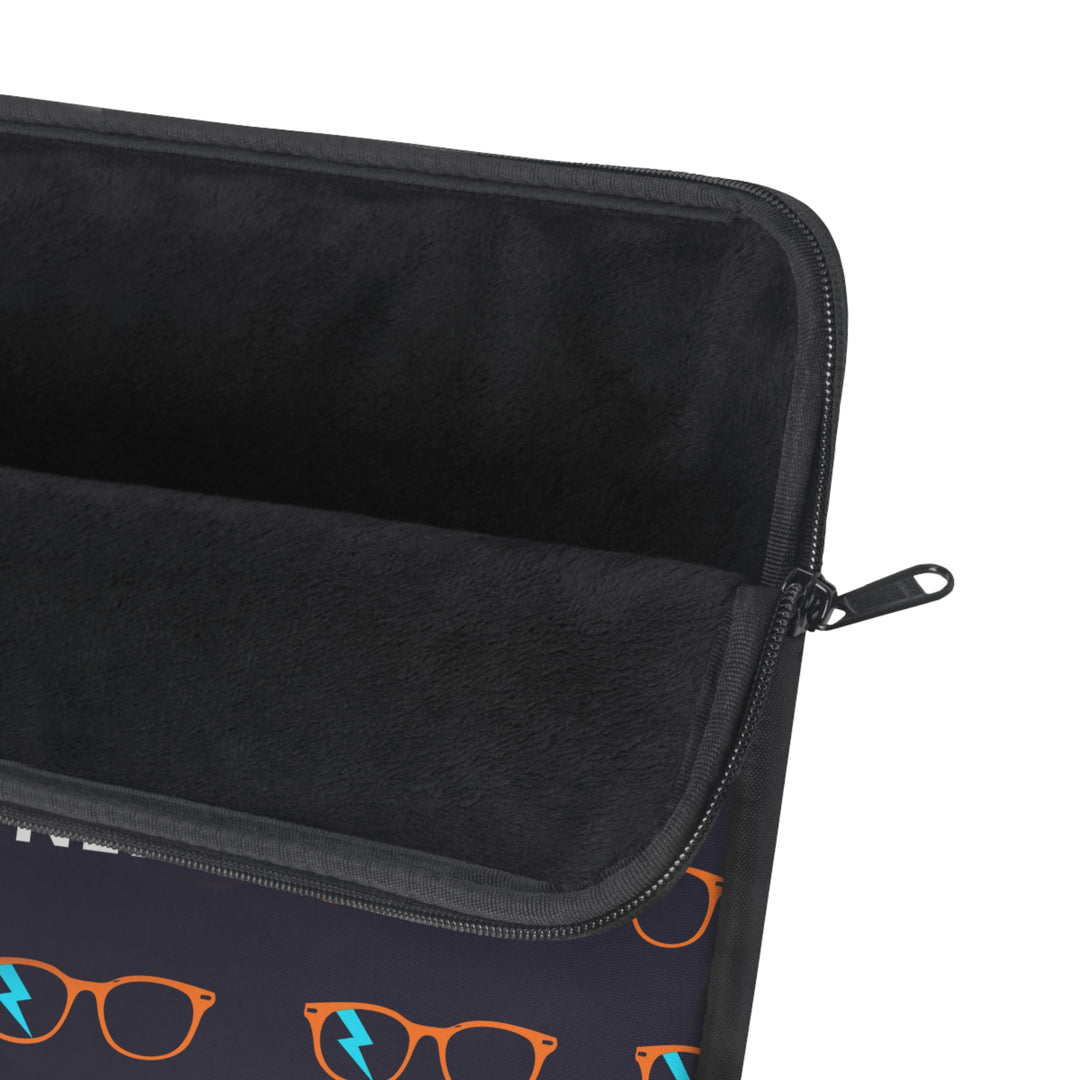 Orange/Cyan Glasses Pattern Laptop Sleeve by Clan of Nerds