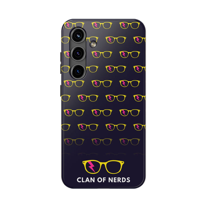 Yellow/Pink Glasses Pattern Tough Phone Case by Clan of Nerds