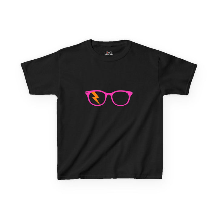 Pink/Orange Glasses Kids Tee in Black