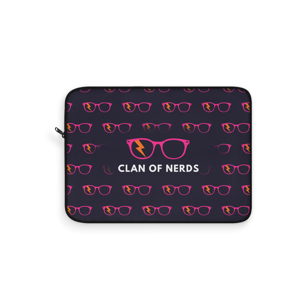 Pink/Orange Glasses Pattern Laptop Sleeve by Clan of Nerds