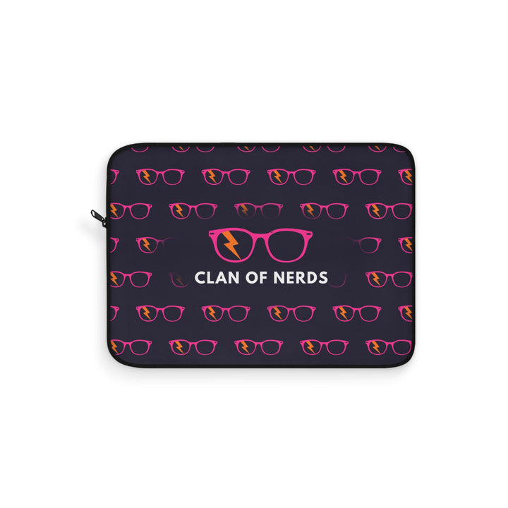 Pink/Orange Glasses Pattern Laptop Sleeve by Clan of Nerds