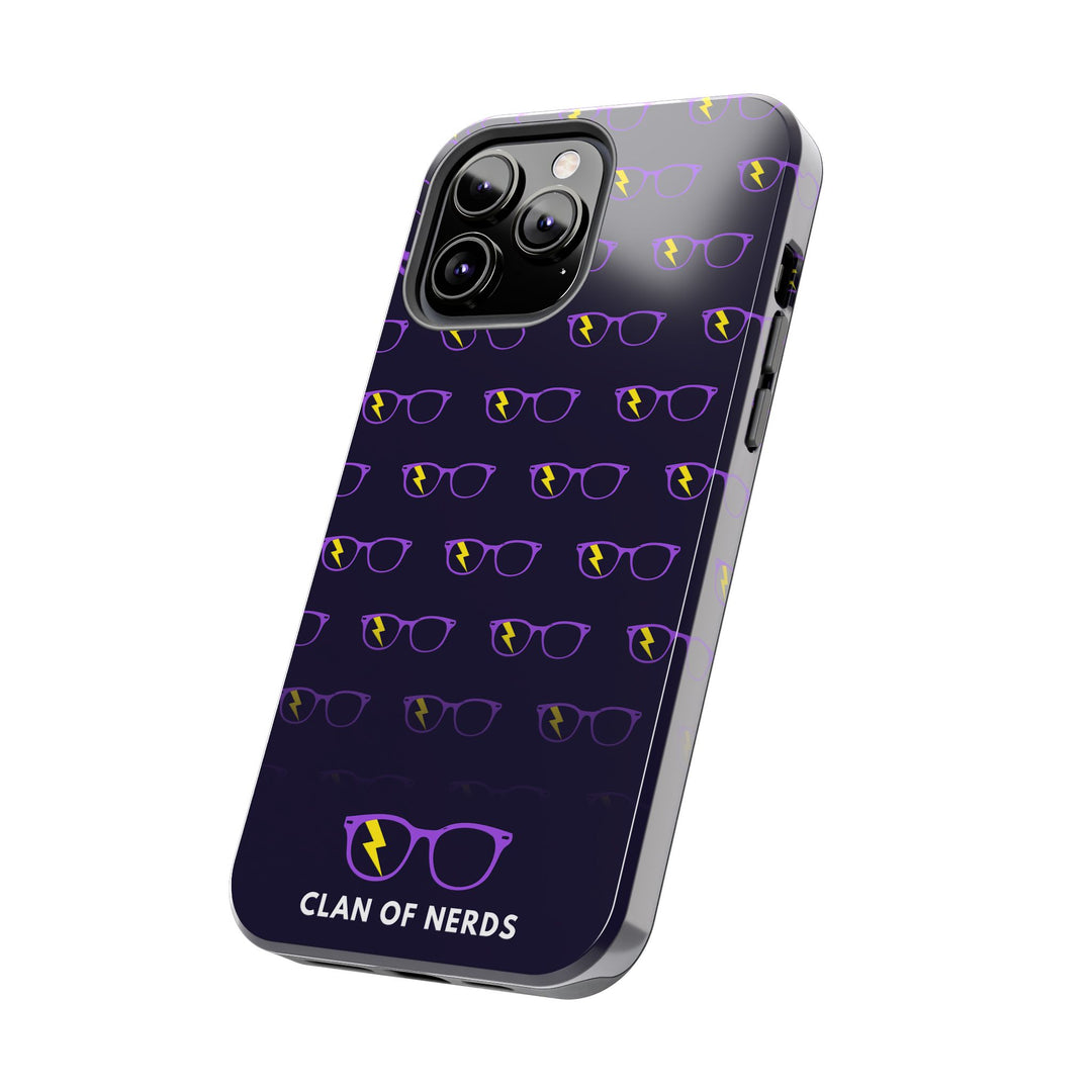 Purple/Yellow Glasses Pattern Tough Phone Case by Clan of Nerds