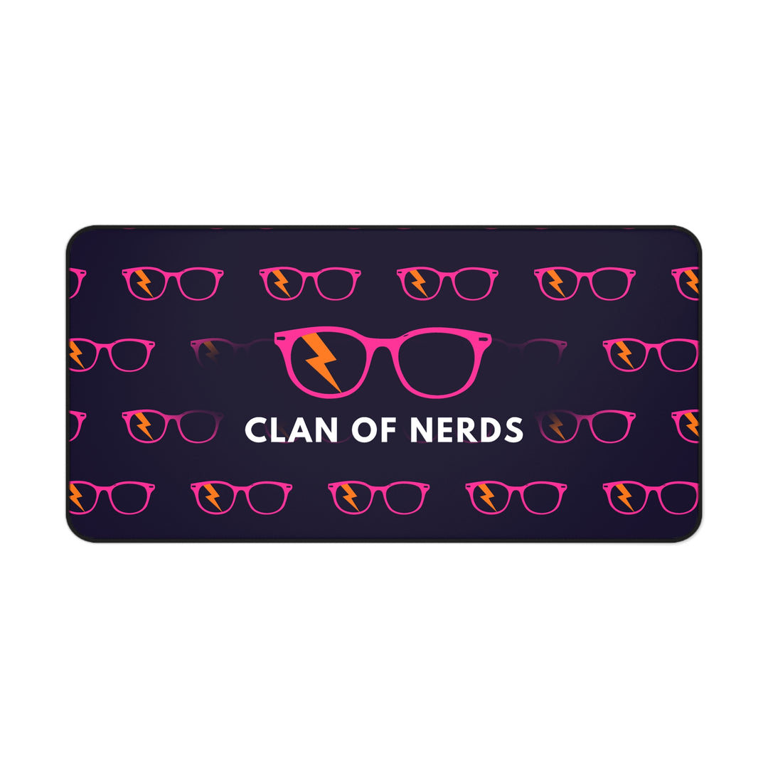 Pink/Orange Glasses Pattern Desk Mat by Clan of Nerds