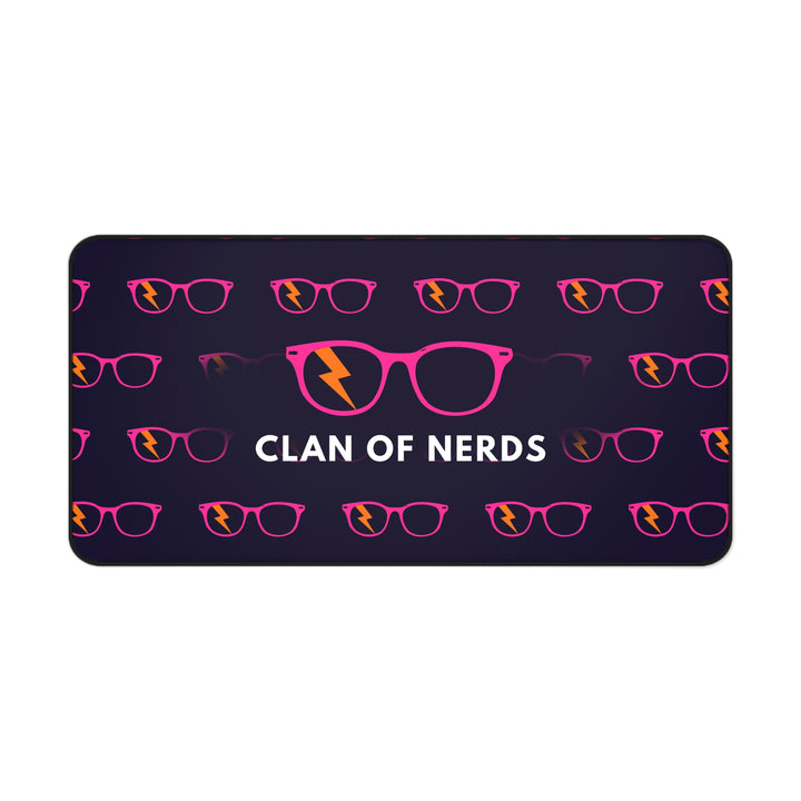 Pink/Orange Glasses Pattern Desk Mat by Clan of Nerds