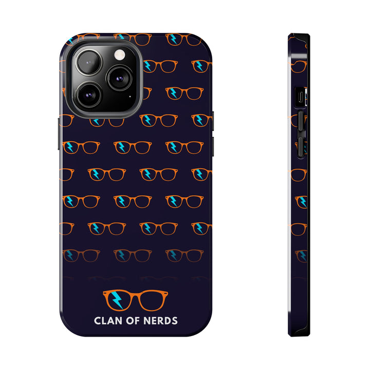 Orange/Cyan Glasses Pattern Tough Phone Case by Clan of Nerds