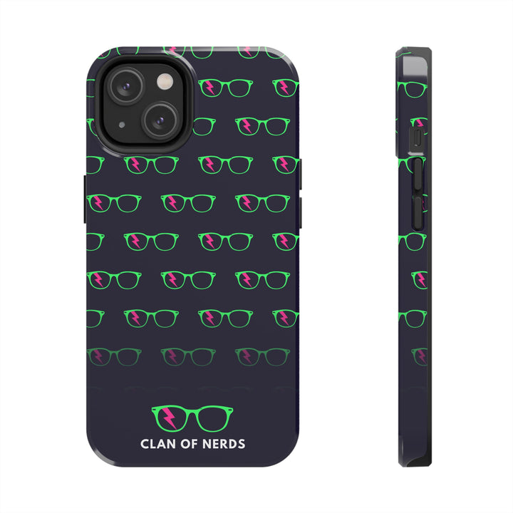 Green/Pink Glasses Pattern Tough Phone Case by Clan of Nerds
