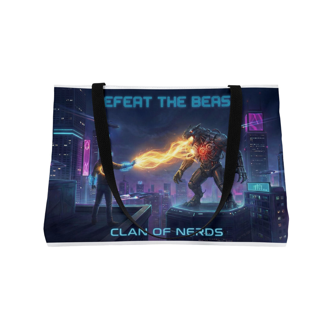 Defeat the Beast Tote Bag by Clan of Nerds