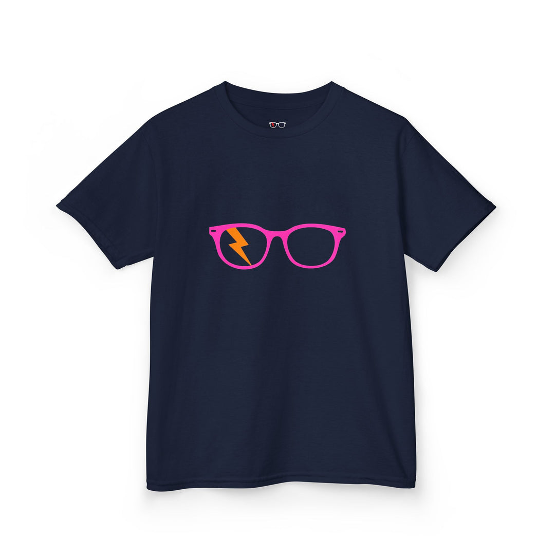 Pink/Orange Glasses Kids Tee by Clan of Nerds