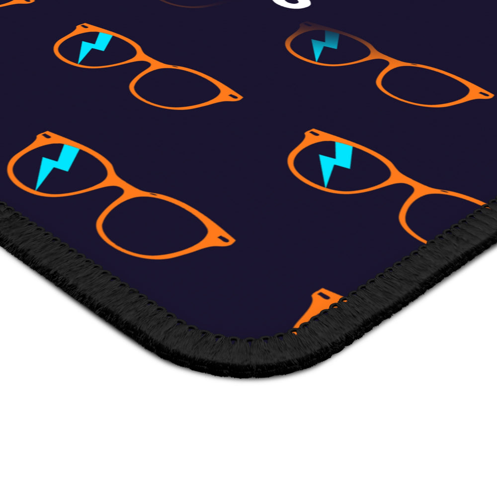 Orange/Cyan Glasses Pattern Mouse Pad by Clan of Nerds
