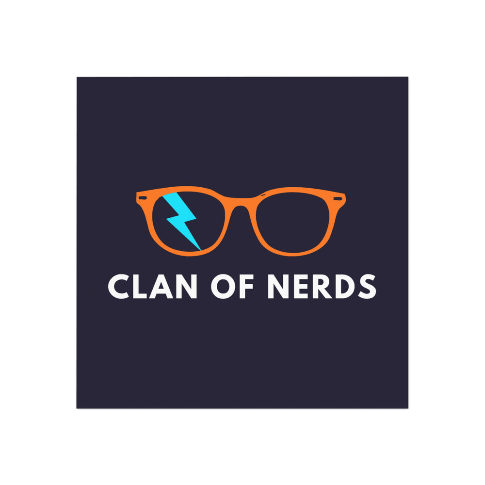 Orange/Cyan Glasses Square Magnet by Clan of Nerds