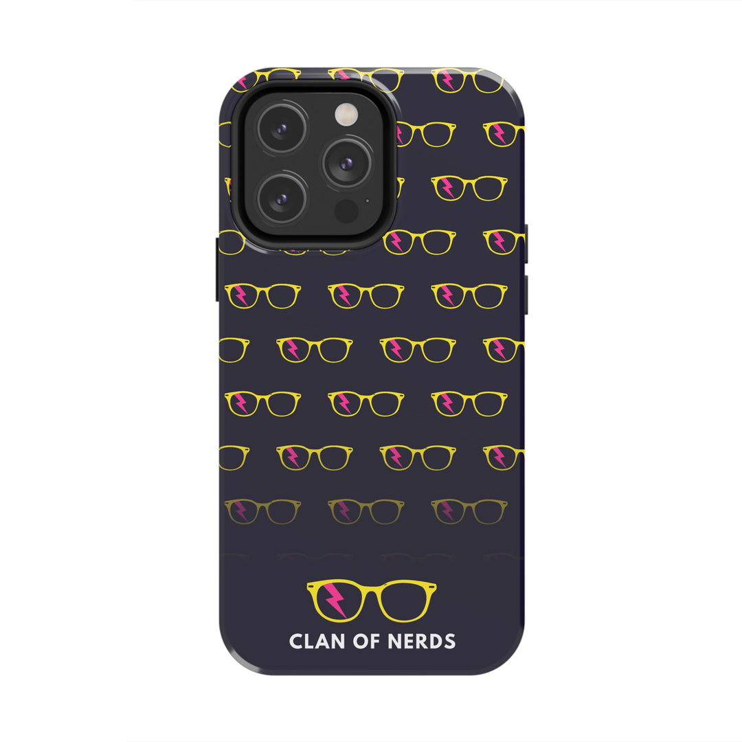 Yellow/Pink Glasses Pattern Tough Phone Case by Clan of Nerds