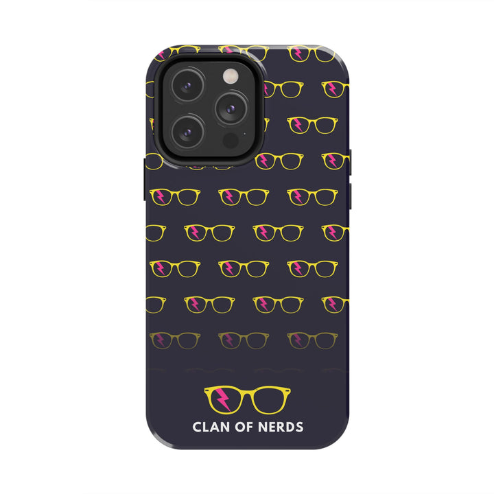 Yellow/Pink Glasses Pattern Tough Phone Case by Clan of Nerds