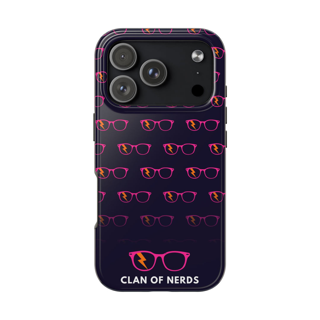 Pink/Orange Glasses Pattern Tough Phone Case by Clan of Nerds