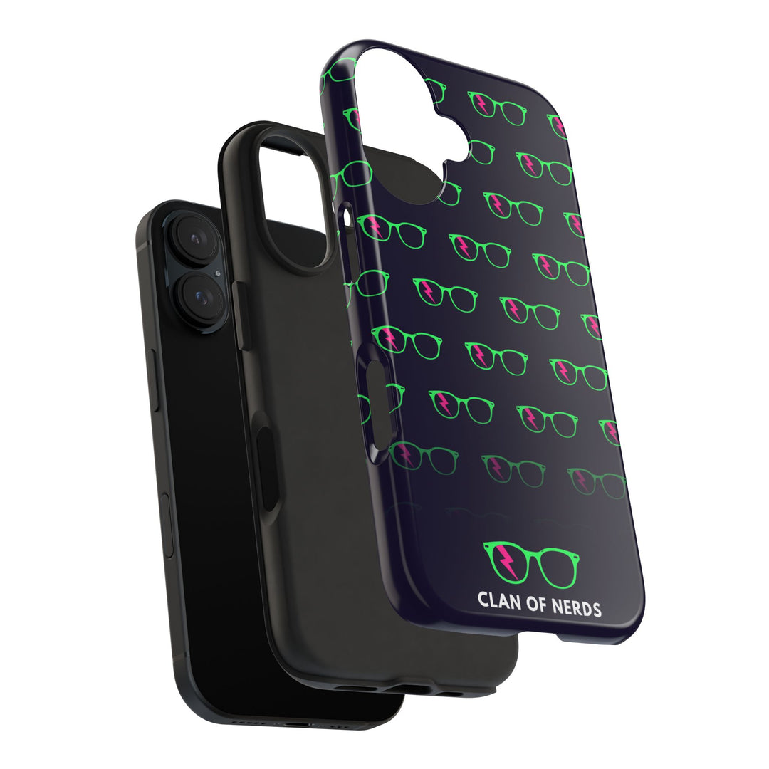 Green/Pink Glasses Pattern Tough Phone Case by Clan of Nerds