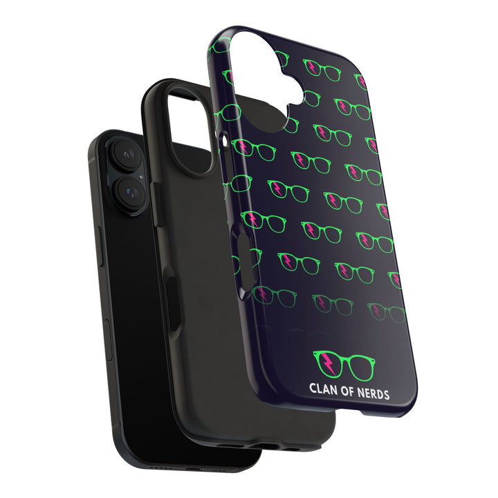 Green/Pink Glasses Pattern Tough Phone Case by Clan of Nerds