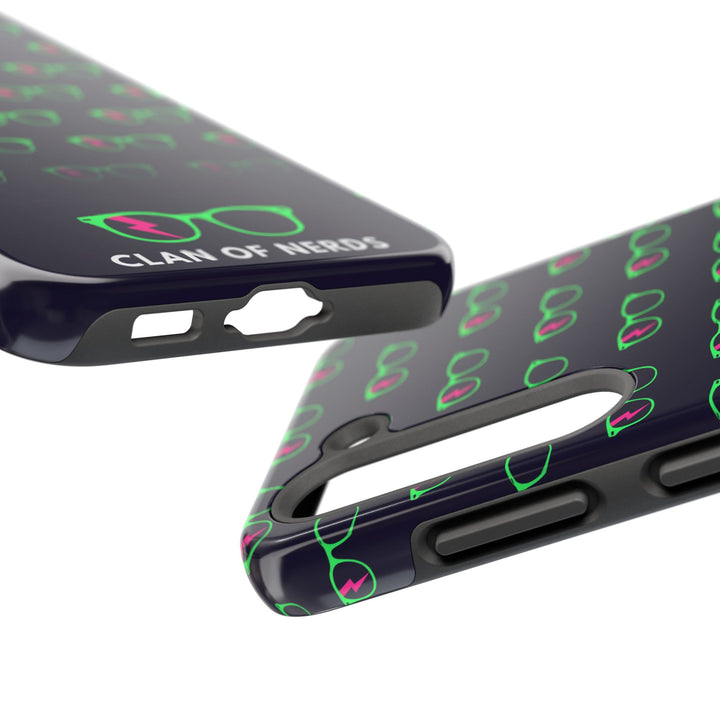 Green/Pink Glasses Pattern Tough Phone Case by Clan of Nerds