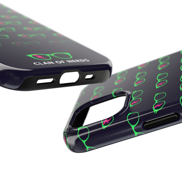 Green/Pink Glasses Pattern Tough Phone Case by Clan of Nerds