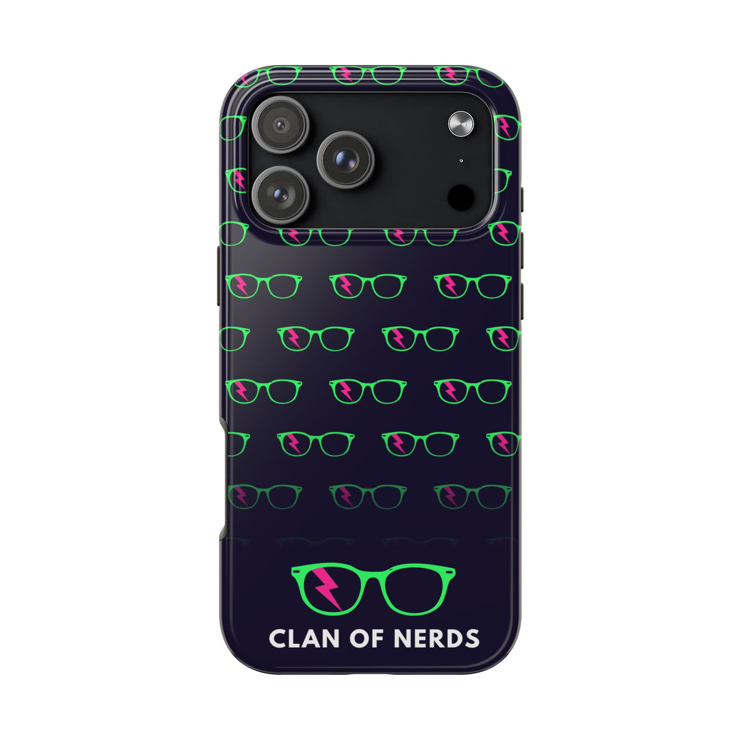 Green/Pink Glasses Pattern Tough Phone Case by Clan of Nerds
