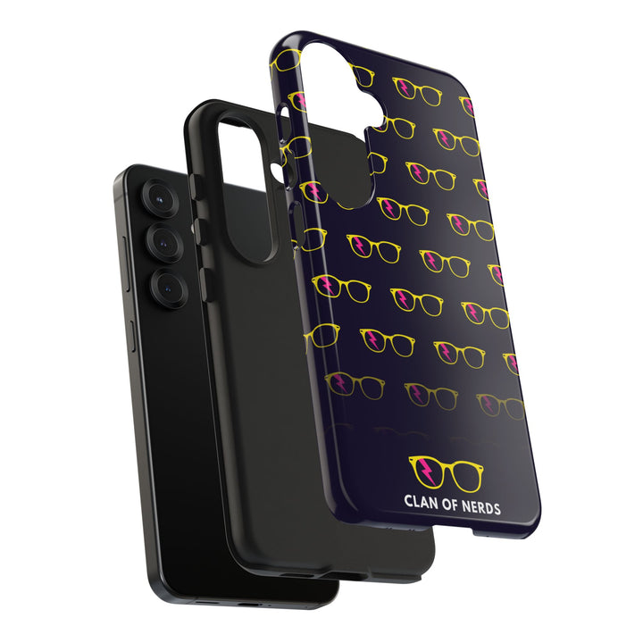 Yellow/Pink Glasses Pattern Tough Phone Case by Clan of Nerds