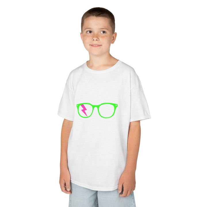 Green/Pink Glasses Kids Tee by Clan of Nerds