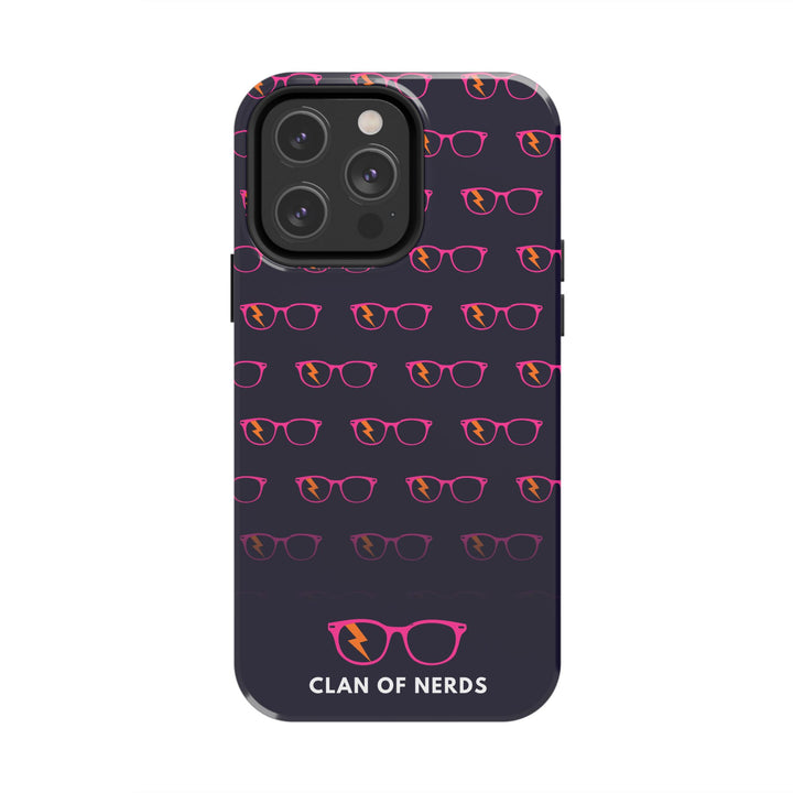 Pink/Orange Glasses Pattern Tough Phone Case by Clan of Nerds