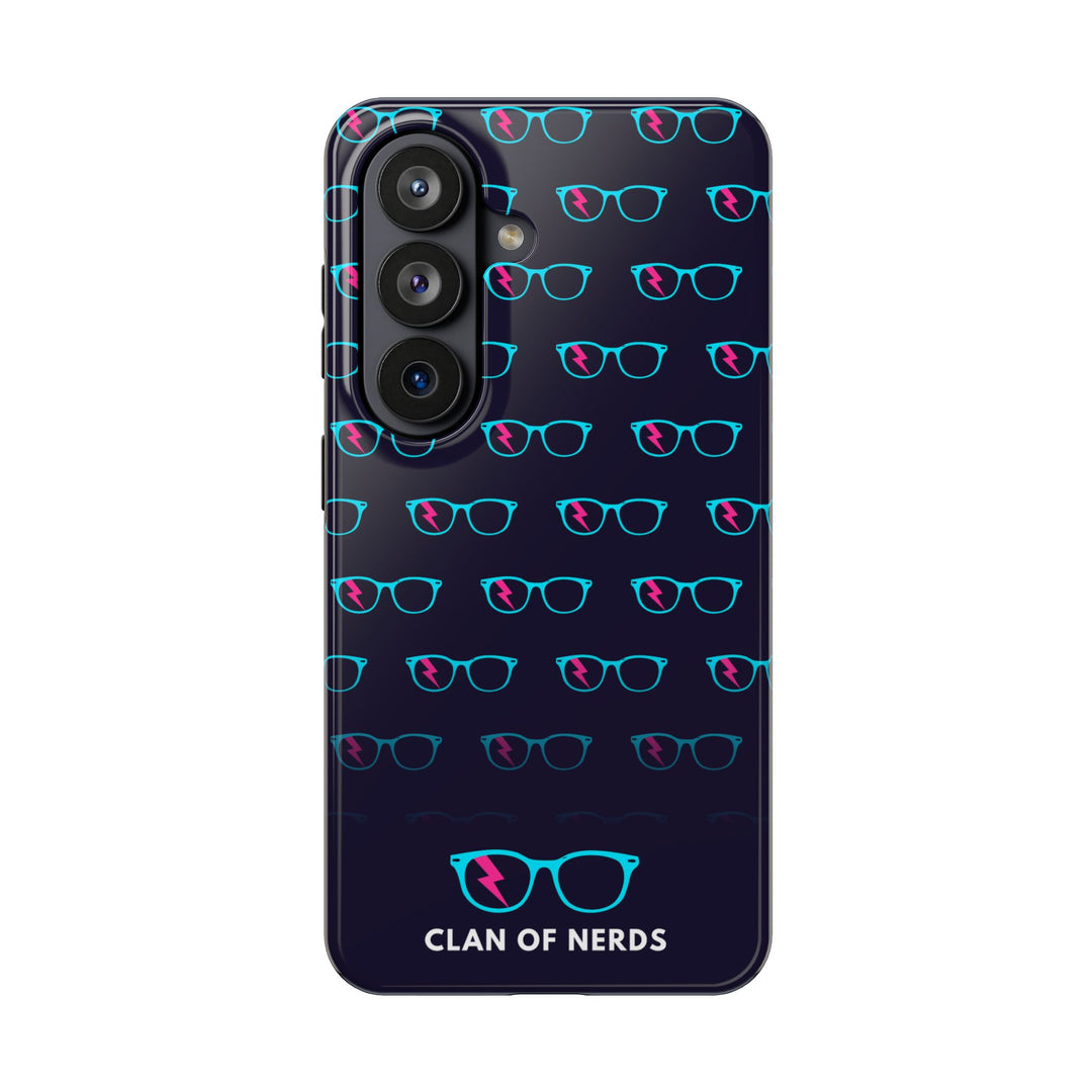 Cyan/Pink Glasses Pattern Tough Phone Case by Clan of Nerds