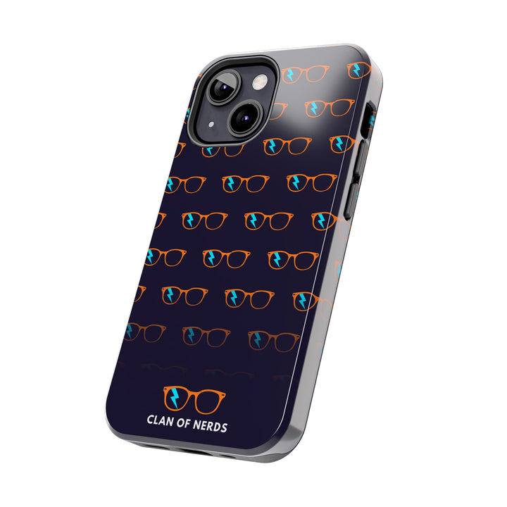 Orange/Cyan Glasses Pattern Tough Phone Case by Clan of Nerds