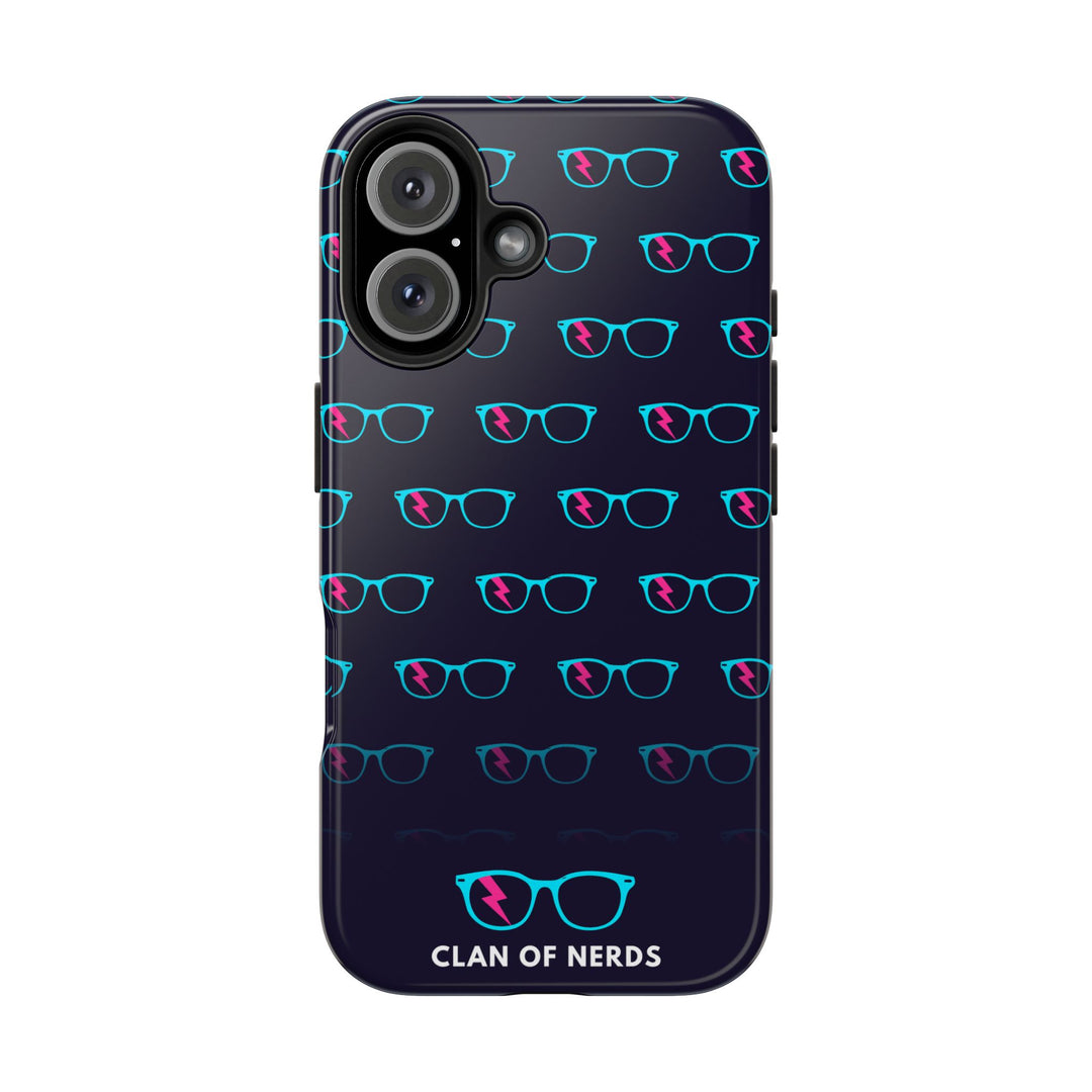 Cyan/Pink Glasses Pattern Tough Phone Case by Clan of Nerds