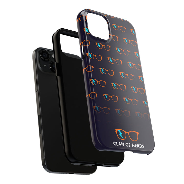 Orange/Cyan Glasses Pattern Tough Phone Case by Clan of Nerds