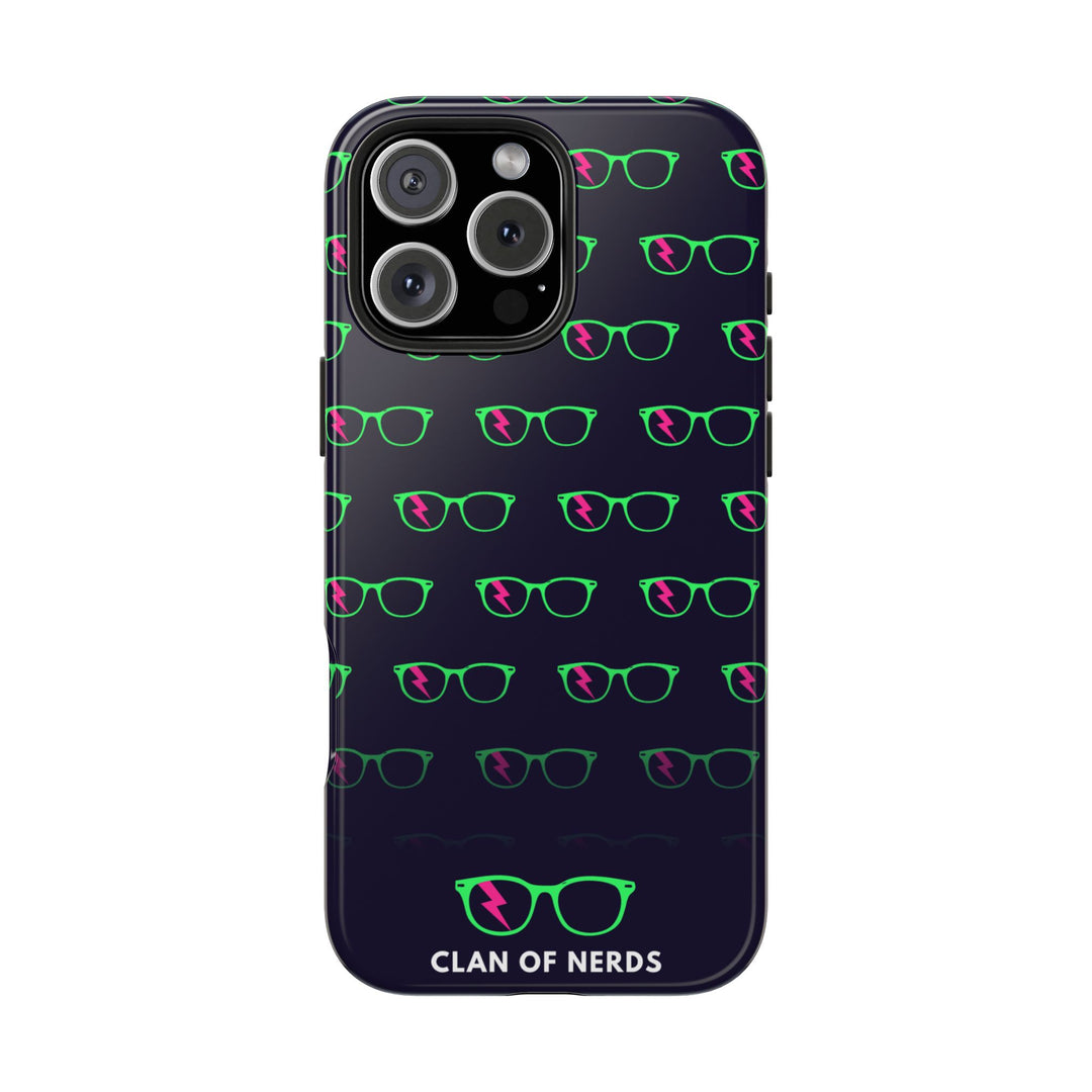 Green/Pink Glasses Pattern Tough Phone Case by Clan of Nerds