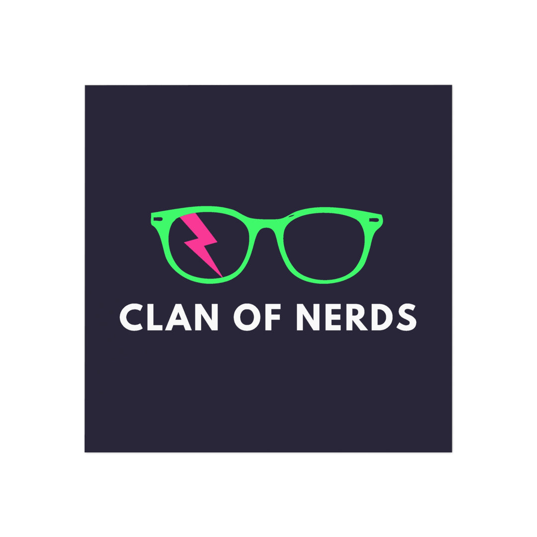 Green/Pink Glasses Square Magnet by Clan of Nerds