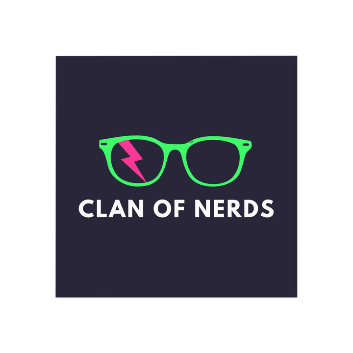 Green/Pink Glasses Square Magnet by Clan of Nerds
