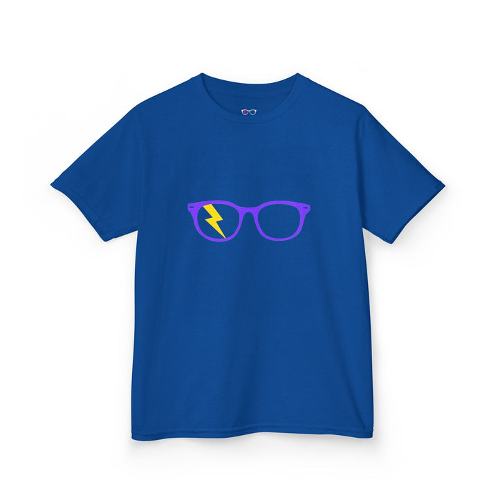 Purple/Yellow Glasses Kids Tee by Clan of Nerds