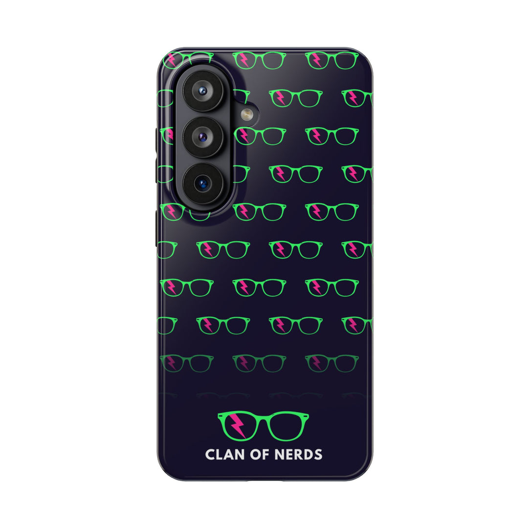 Green/Pink Glasses Pattern Tough Phone Case by Clan of Nerds
