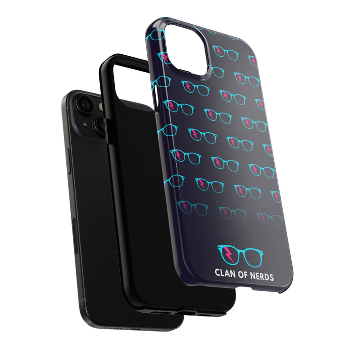 Cyan/Pink Glasses Pattern Tough Phone Case by Clan of Nerds