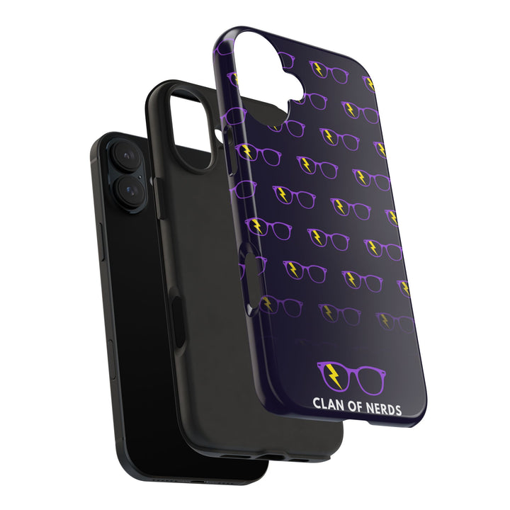 Purple/Yellow Glasses Pattern Tough Phone Case by Clan of Nerds
