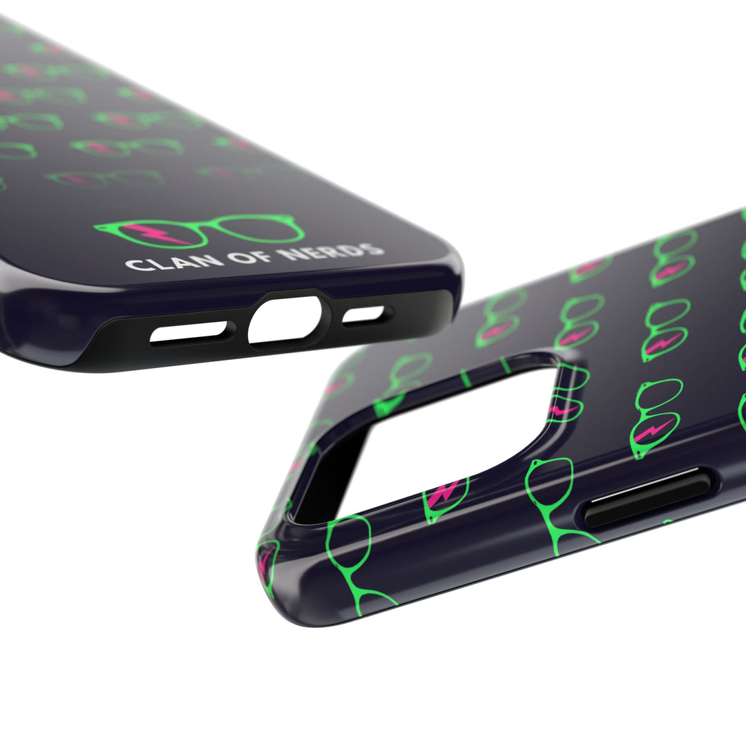 Green/Pink Glasses Pattern Tough Phone Case by Clan of Nerds