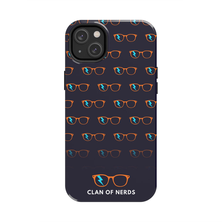 Orange/Cyan Glasses Pattern Tough Phone Case by Clan of Nerds