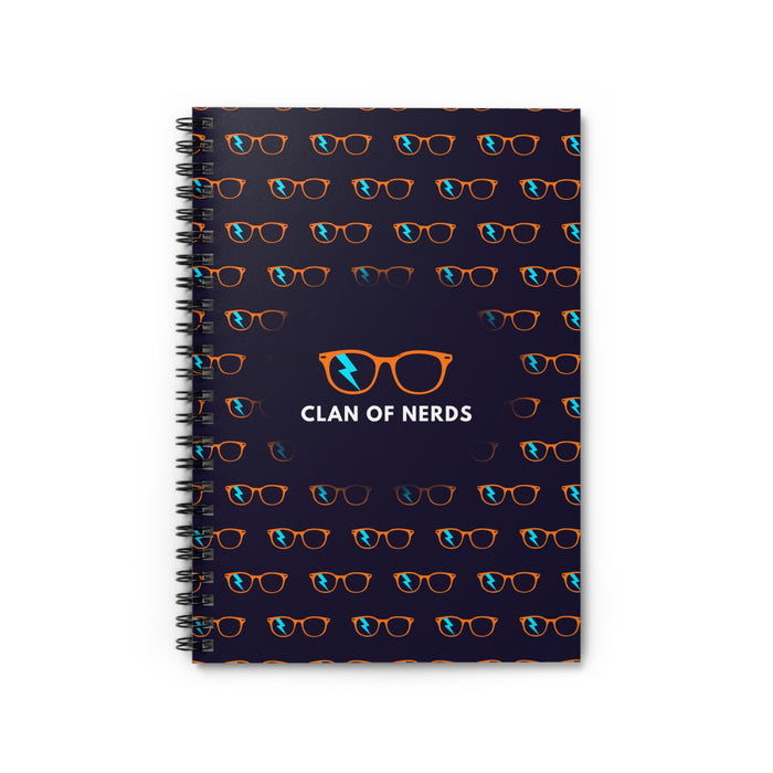 ORANGE/CYAN GLASSES PATTERN - SPIRAL NOTEBOOK