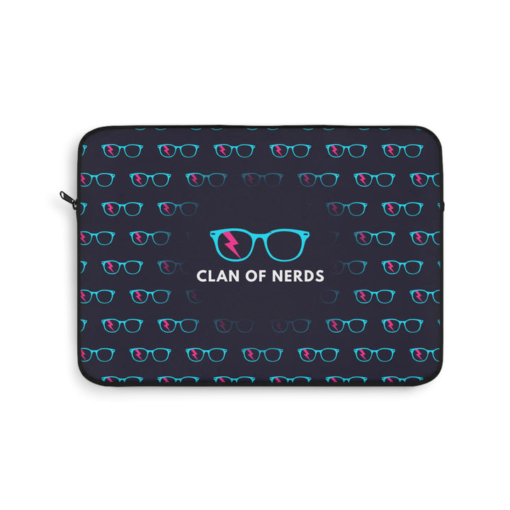 Cyan/Pink Glasses Pattern Laptop Sleeve by Clan of Nerds