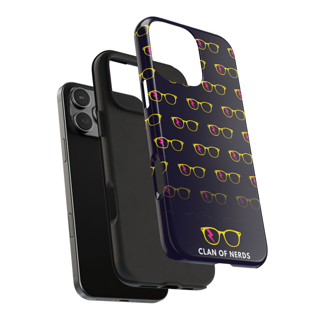 Yellow/Pink Glasses Pattern Tough Phone Case by Clan of Nerds